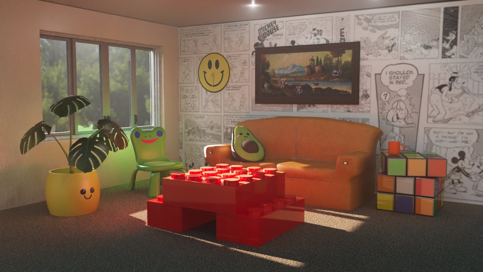 Lego living room render