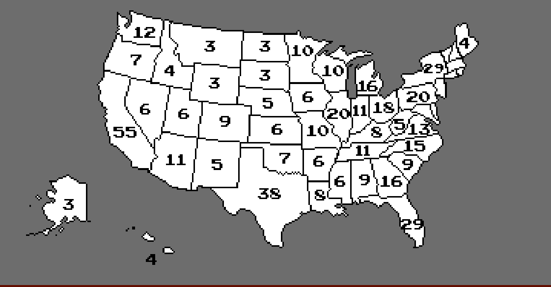 Stylized US electoral map